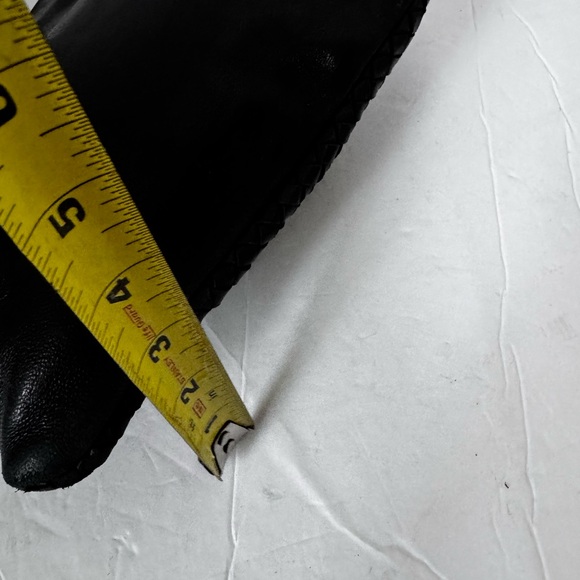 Margot Black Leather Crossbody Shoulder Bag Woven Front Pocket Zip Intrecciato - Picture 15 of 15